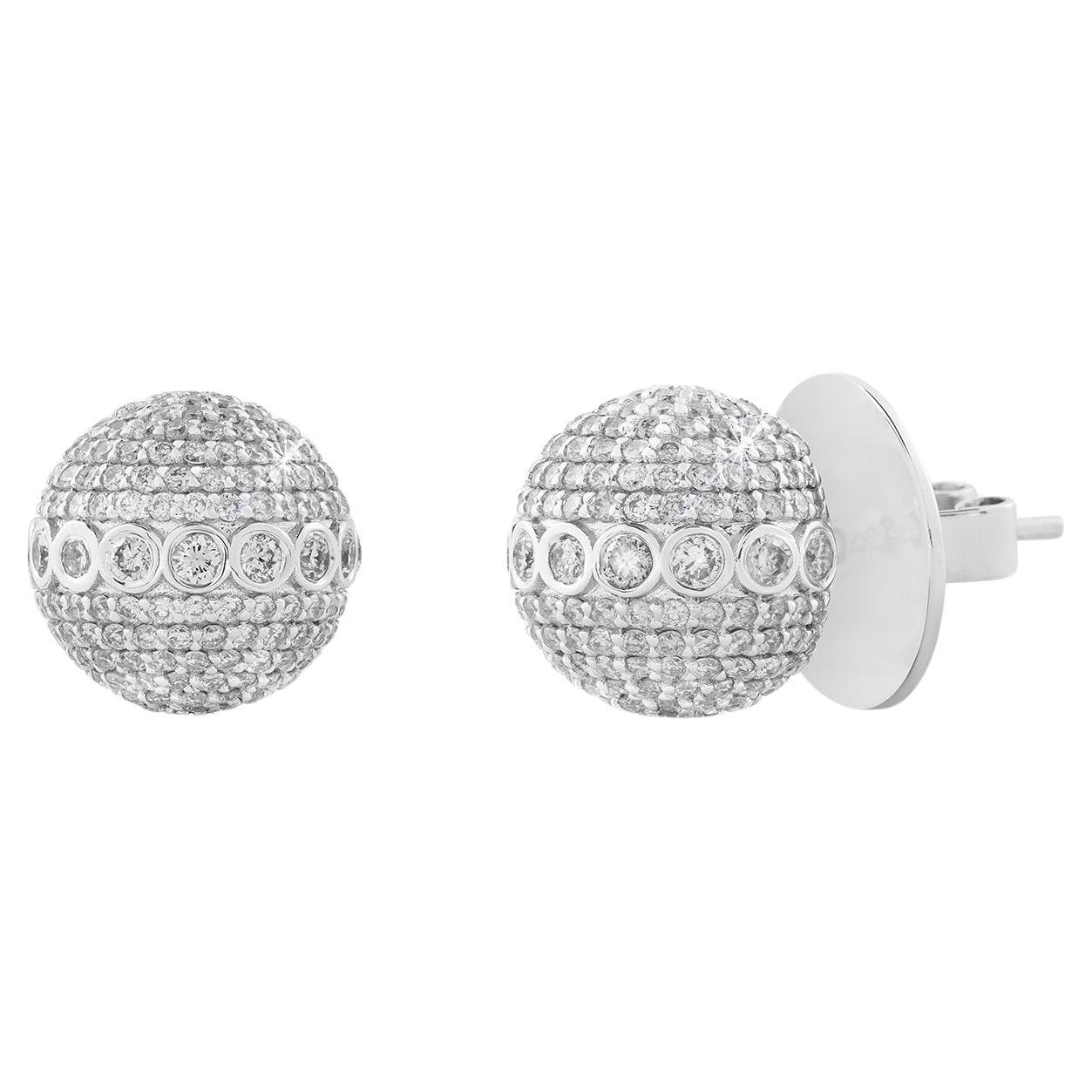 Impresionantes Pendientes Pavé de Diamantes 18k GT 2,8 ct en venta