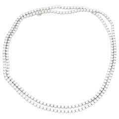 Stunning 18 Karat White Gold 40.37 Carat Diamond Opera Necklace