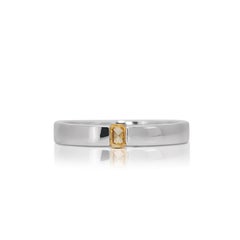 Superbe bague jonc en or blanc 18 carats avec diamants naturels de 0,10 carat certifiés NGI