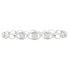 Superbe bracelet en or blanc 18 carats avec 4,4 carats de diamants naturels