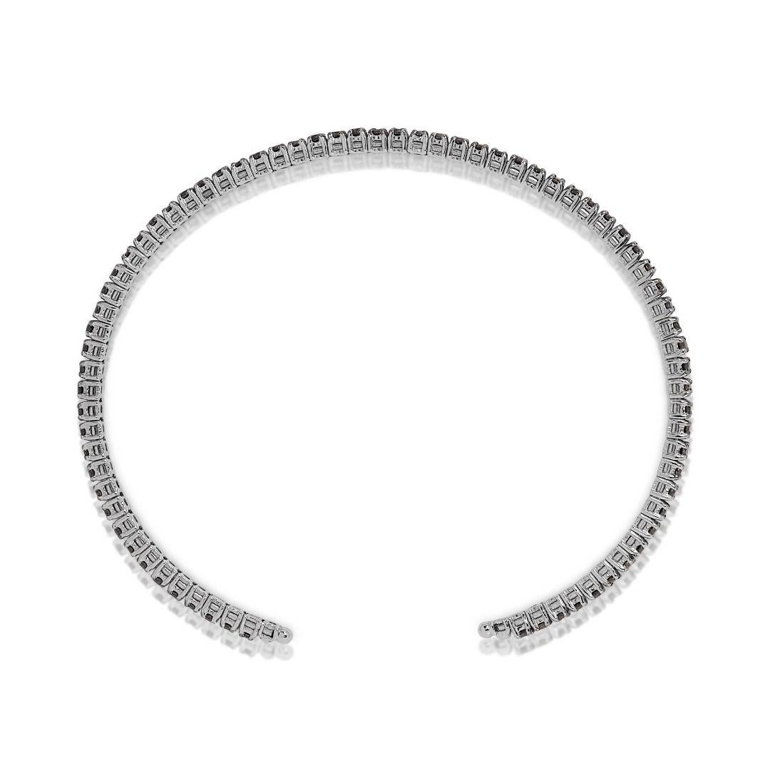 Stunning 18K White Gold Bracelet with Black Diamonds For Sale 1