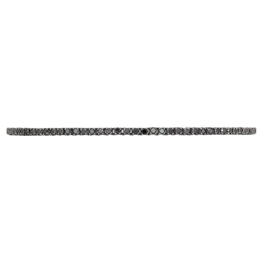 Superbe bracelet en or blanc 18 carats avec diamants noirs