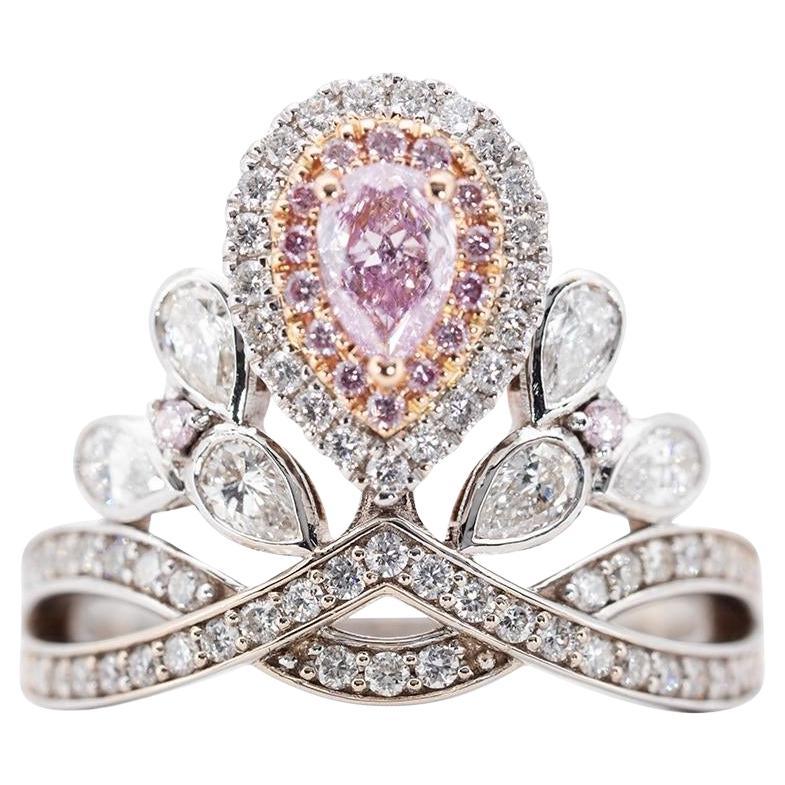 Stunning 18k White Gold CrownStyle Ring with 1.32 ct Natural Diamonds