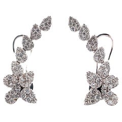 Stunning 18k White Gold Diamond Ear Crawler Earrings