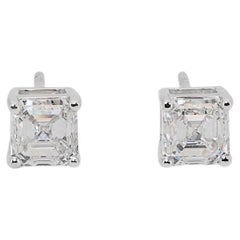 Stunning 18k White gold - Earrings - 1.40 ct Natural Diamond GIA Certificate 