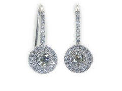 Stunning 18k White Gold Earrings with 0.70 ct Natural Diamonds- AIG cert