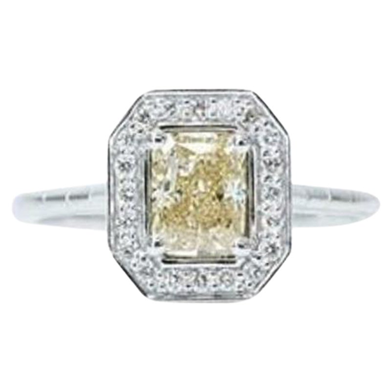 Atemberaubender Ring aus 18 Karat Weigold mit 1,10 Karat natrlichen Diamanten, GIA-zertifiziert
