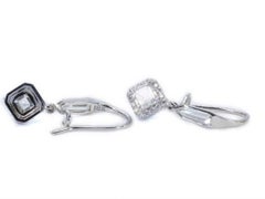 Stunning 18K White Gold Halo Earrings with 1.11 Ct Natural Diamonds, GIA Cert