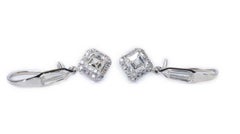 Stunning 18K White Gold Halo Earrings with 1.11 Ct Natural Diamonds, GIA Cert