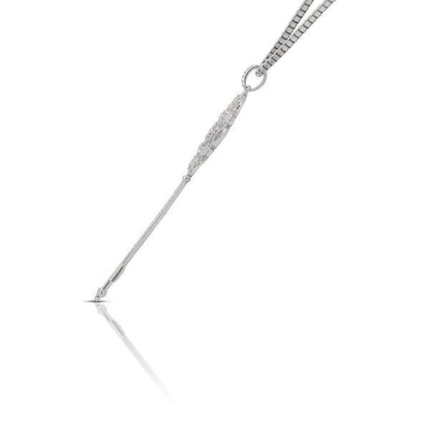 Women's Stunning 18K White Gold Key Pendant w/0.73ct Natural Diamonds-Chain not included For Sale