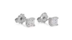 Atemberaubende Ohrstecker aus 18 Karat Weißgold mit natürlichen Diamanten mit/1,12 Karat - GIA-zertifiziert