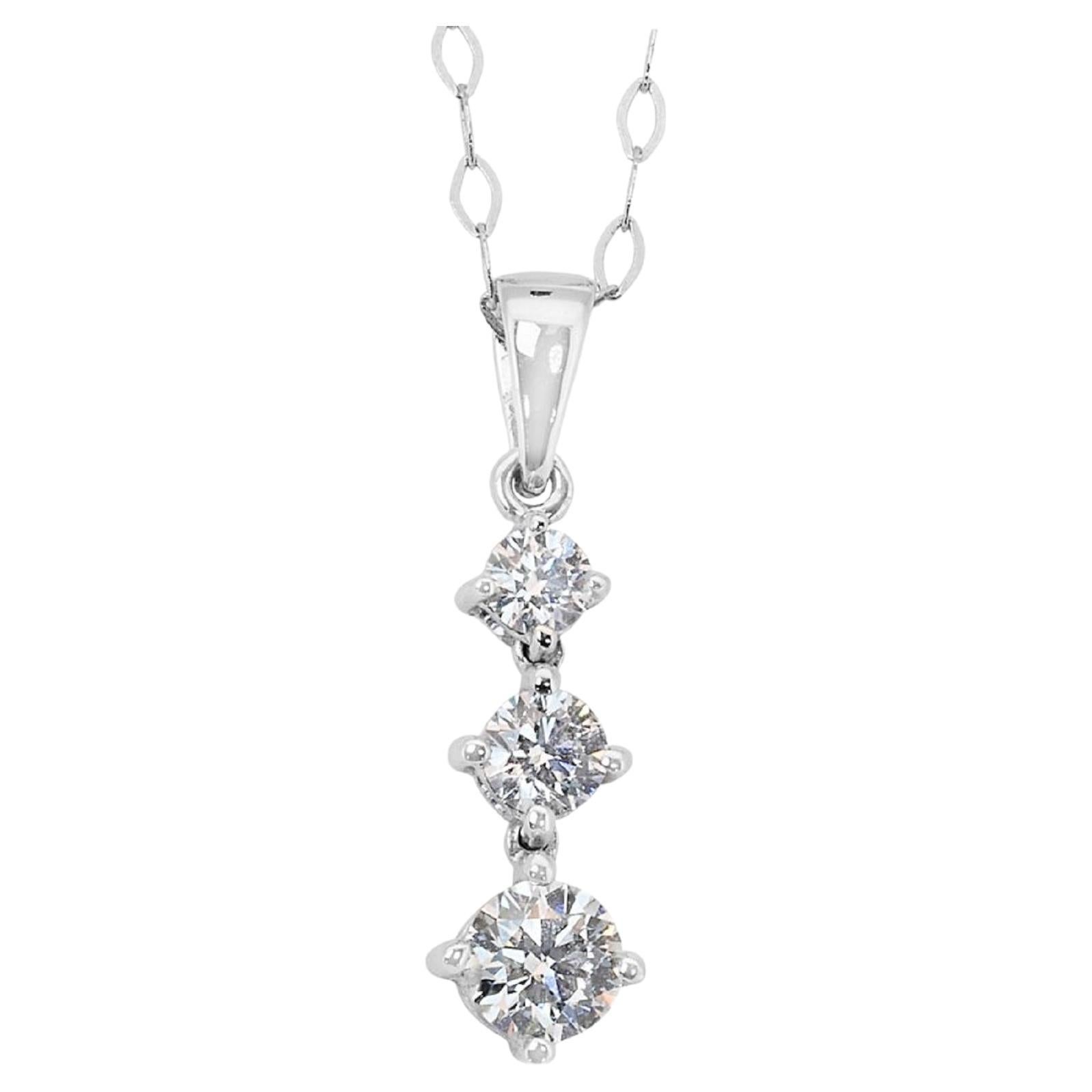 18k White Gold Necklace and Platinum Pendant 3.26ct Natural Diamonds TIFANNY&CO. For Sale at 1stDibs