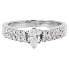 Stunning 18k White Gold Pave Ring with 0.8 Ct Natural Diamonds GIA Certificate