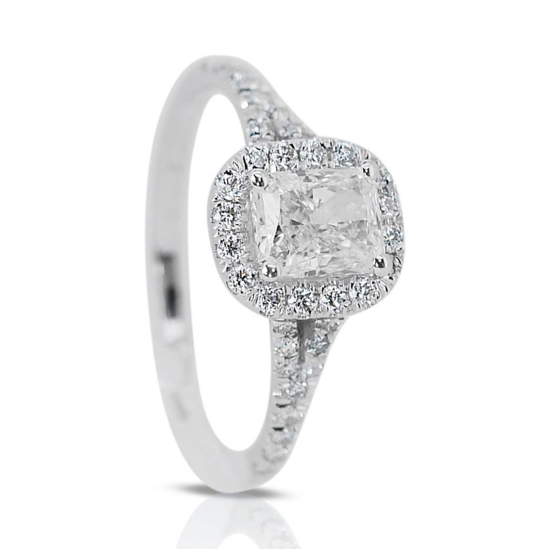 Atemberaubender 18K Weißgold Ring Natürliche Diamanten im Zustand „Neu“ im Angebot in רמת גן, IL