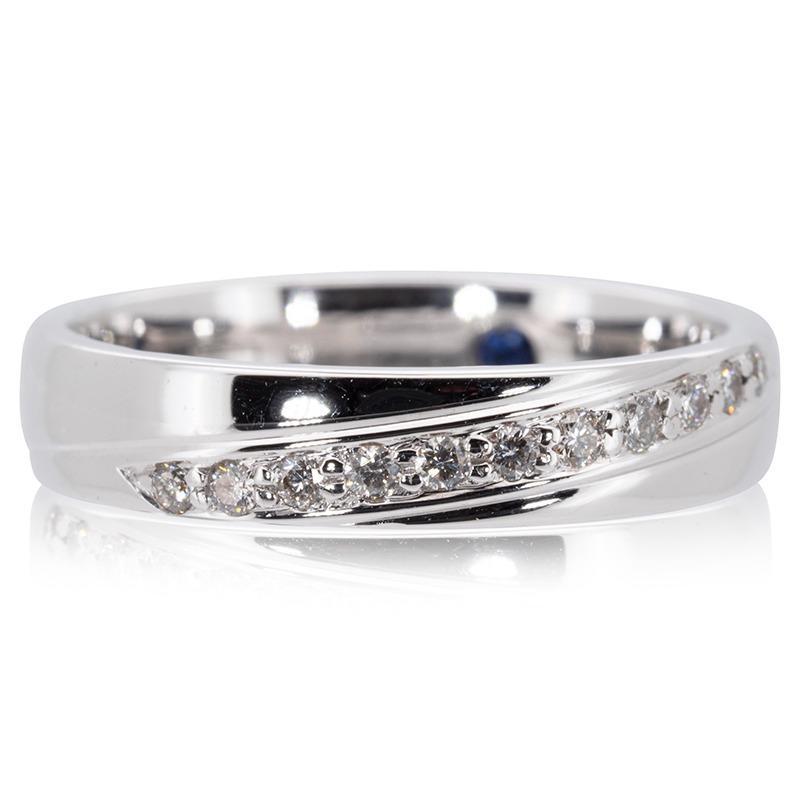 Round Cut Stunning 18k White Gold Ring with 0.15 ct Natural Diamonds