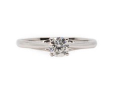 Stunning 18K White Gold Ring with 0.30 Ct Natural Diamond, GIA Certificate