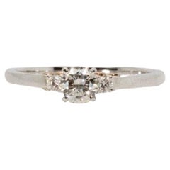 Stunning 18K White Gold Ring with 0.50 ct Natural Diamonds, GIA Certificate