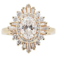 Stunning 18K White Gold Ring with 0.94 Carat Natural Diamonds, GIA Certificate