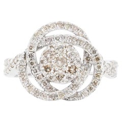 Stupendo anello in oro bianco 18 carati con diamanti naturali da 1 carato