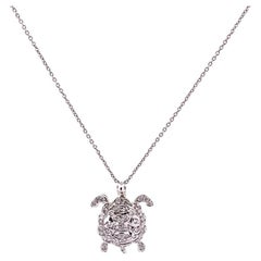 Stunning 18k White Gold Roberto Coin Turtle Necklace