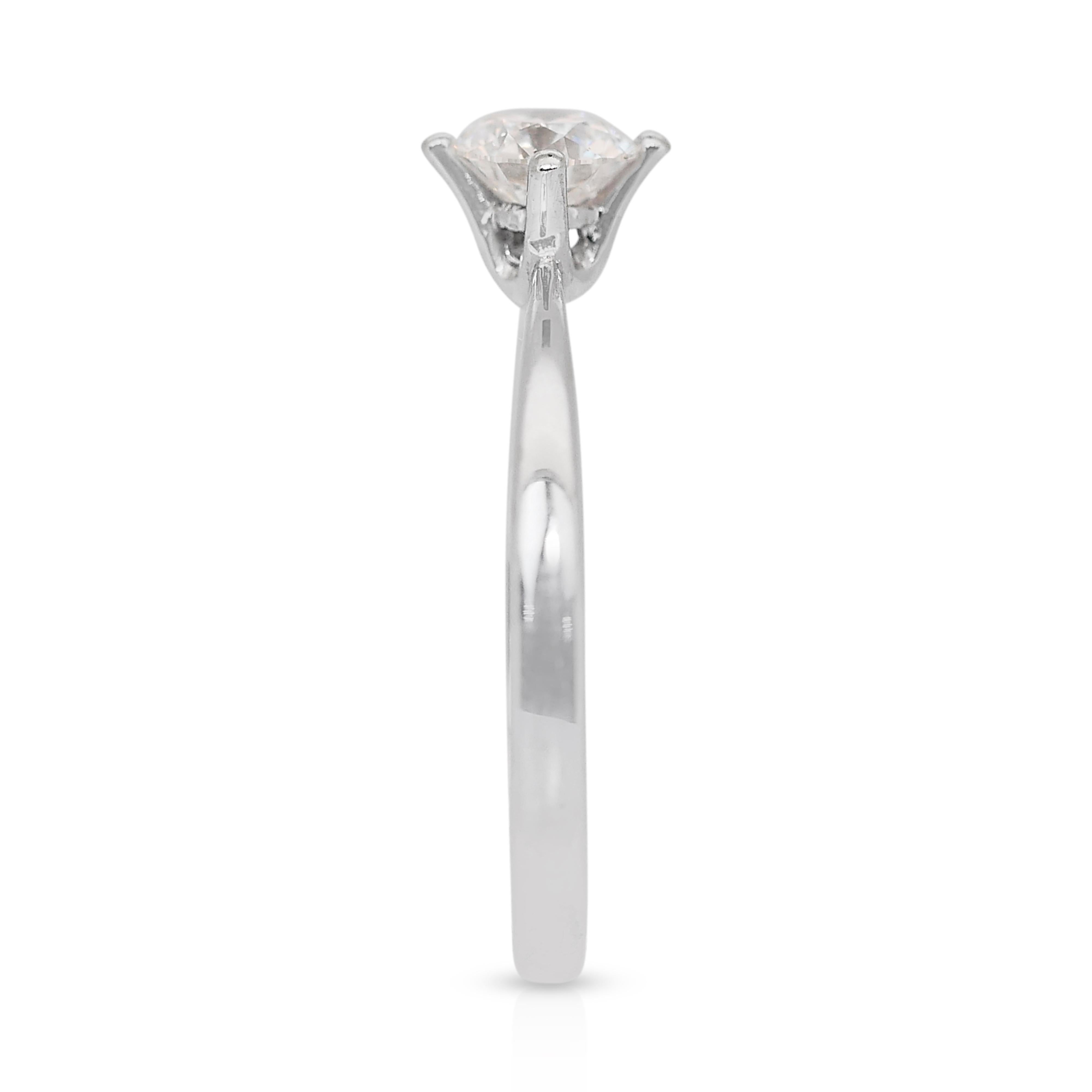 Classic 0.55ct Diamond Solitaire Ring in 18k White Gold - IGI Certified 1