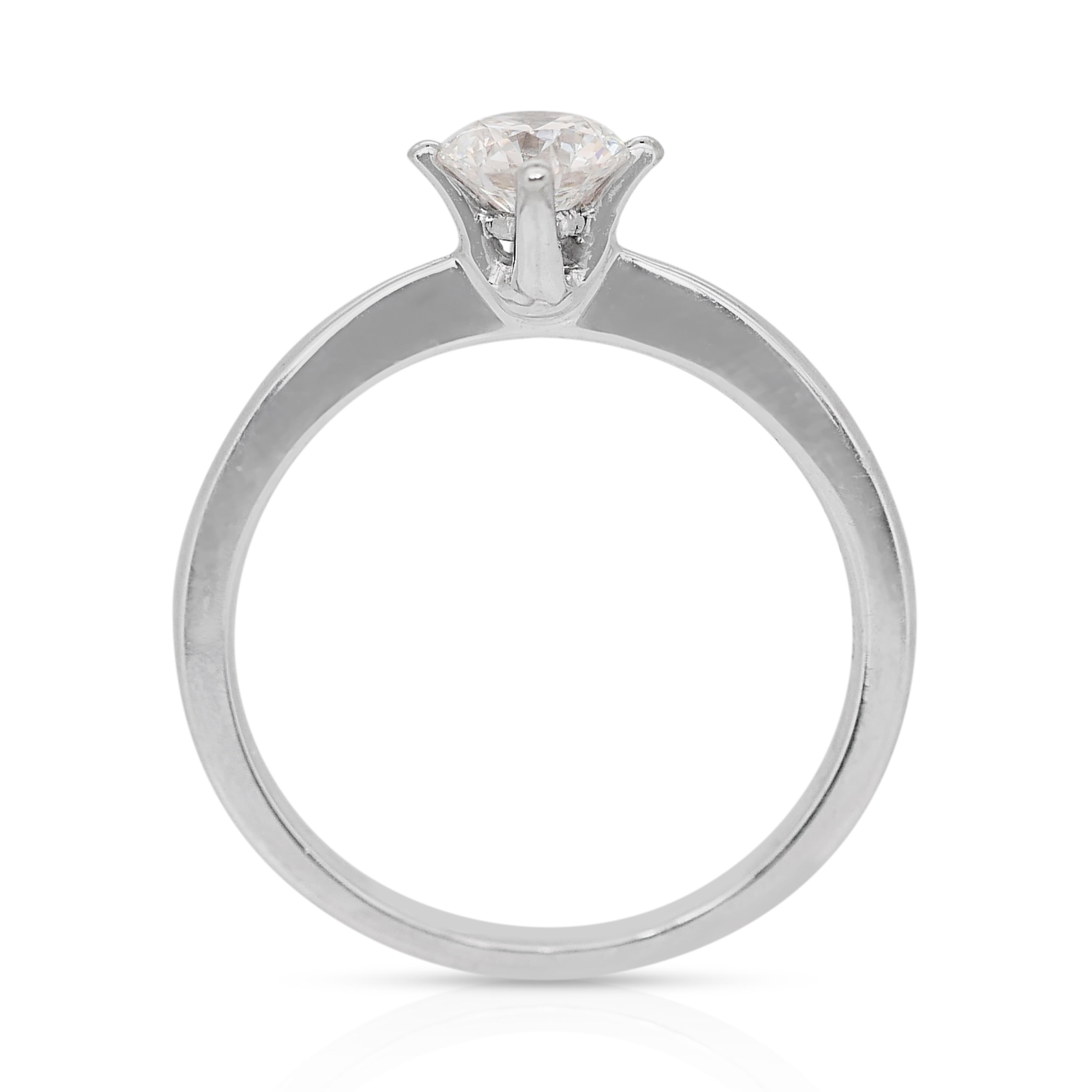 Classic 0.55ct Diamond Solitaire Ring in 18k White Gold - IGI Certified 2