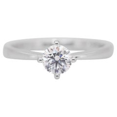 Classic 0.55ct Diamond Solitaire Ring in 18k White Gold - IGI Certified