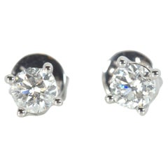 Stunning 18K White Gold Stud Earrings with 0.35 Ct Natural Diamond