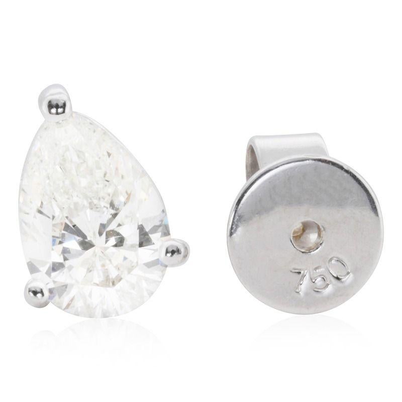 Women's Stunning 18k White Gold Stud Earrings with 1.02 Ct Natural Diamonds GIA Cert For Sale