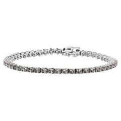 Stunning 18k White Gold Tennis Bracelet with 2.90 Ct Natural Diamonds IGI Cert