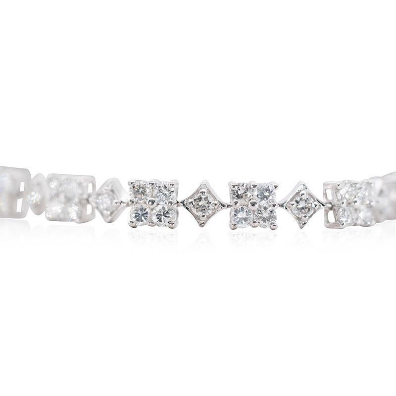 Atemberaubendes Tennisarmband aus 18 Karat Weigold mit 2,70 Karat natrlichen Diamanten, IGI-zertifiziert Damen