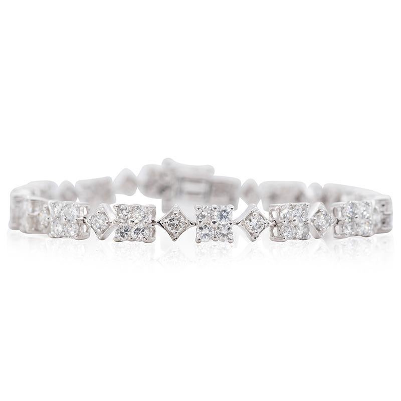 Atemberaubendes Tennisarmband aus 18 Karat Weigold mit 2,70 Karat natrlichen Diamanten, IGI-zertifiziert 1