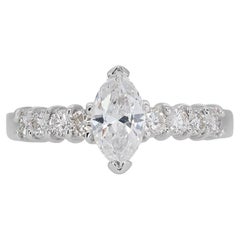 Stunning 18k White Gold with 0.62ct Marquise Diamond Ring