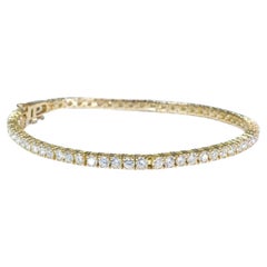 Splendido bracciale in oro giallo 18k con diamante naturale da 3,93 carati, certificato AIG