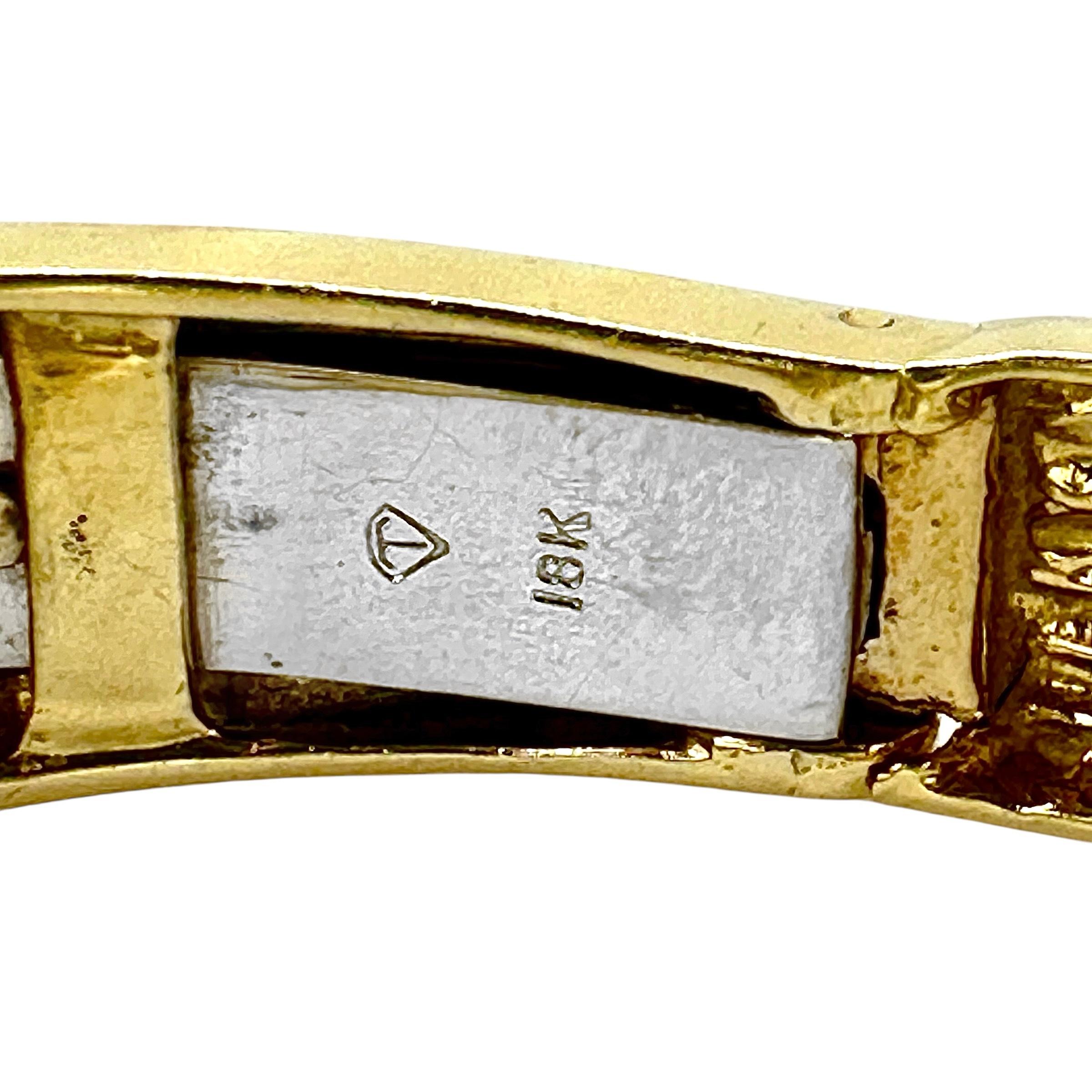 Superbe manchette en or jaune 18 carats, diamants et onyx cannelé du designer Charles Turi en vente 3