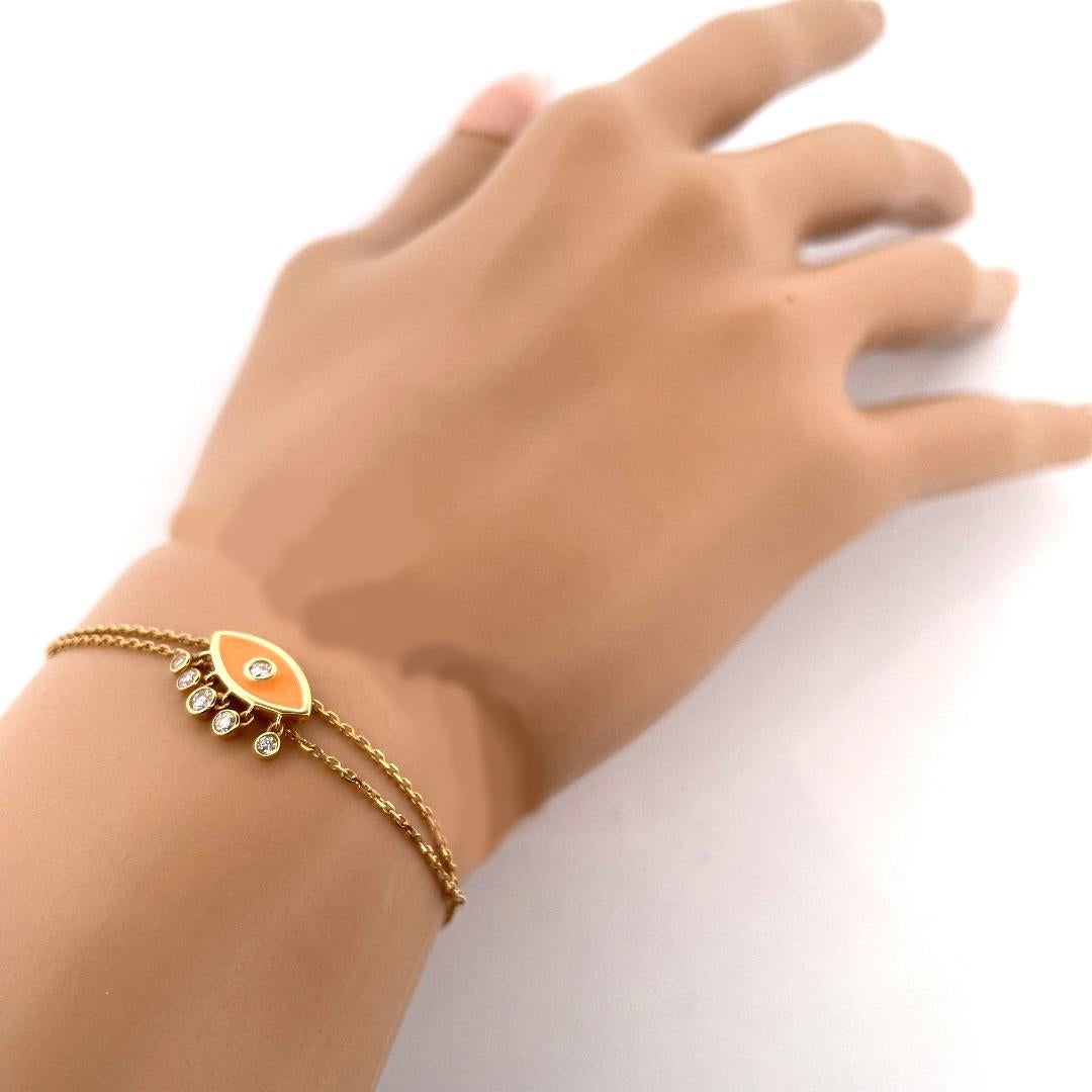 Modern Stunning 18k Yellow Gold Evil Eye Diamond Bracelet