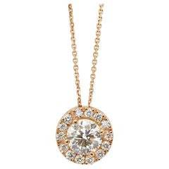 Stunning 18K Yellow Gold Halo Diamond Pendant w/ 1.15ct - GIA Certified