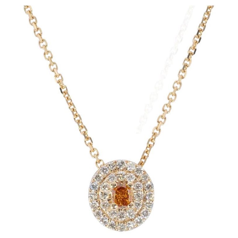 Collier En Or Jaune 18 Carats Avec Diamants Naturels - Poids 3,08g - Chaîne élégante - Occasion Bon état