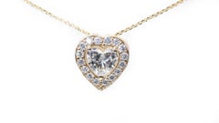 Stunning 18K Yellow Gold Halo Necklace with 0.70 Ct Natural Diamonds, AIG Cert
