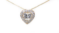 Atemberaubende Halskette aus 18 Karat Gelbgold mit Halo und 0,70 Karat natrlichen Diamanten, AIG-zertifiziert