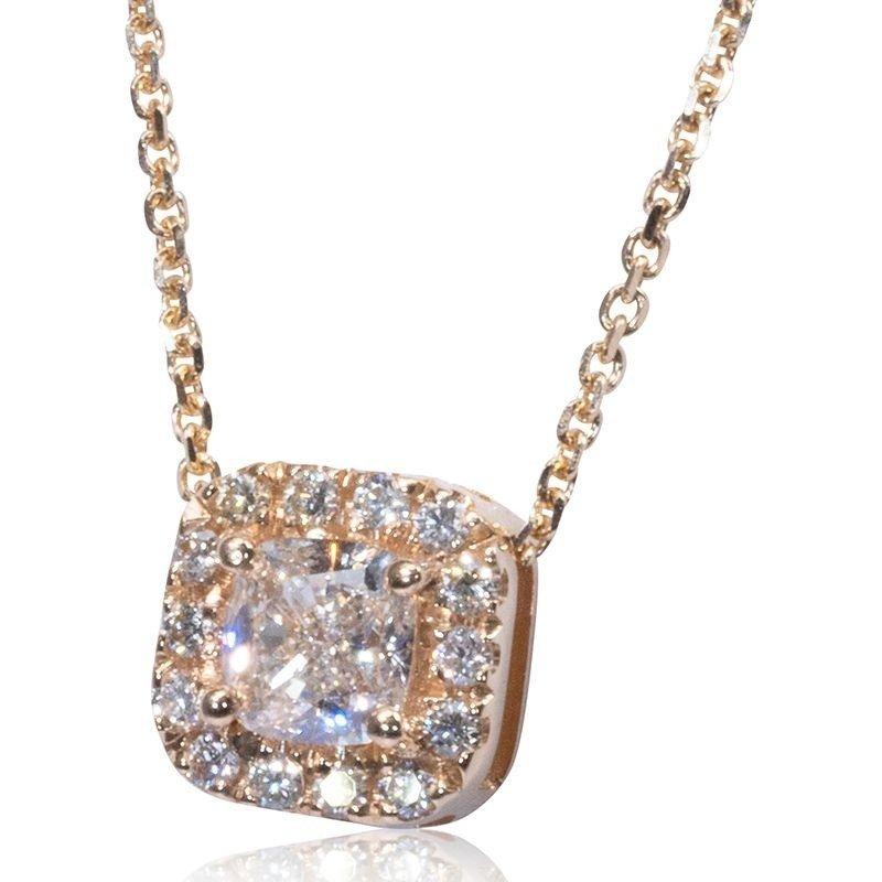 Atemberaubende Halskette aus 18 Karat Gelbgold mit 1,05 Karat natrlichen Diamanten, GIA-Zertifikat im Zustand „Neu“ im Angebot in רמת גן, IL