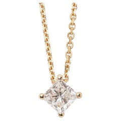 Stunning 18k Yellow gold Necklace with pendant 0.45 ct Natural Diamond AIG Cert.