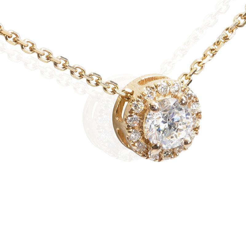 Modern Stunning 18k Yellow Gold Pendant with Chain with 0.48 Natural Diamonds-GIA Cert