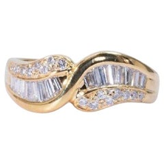 Stunning 18k Yellow Gold Ring with 1.00 CT Natural Diamonds, AIG Cert