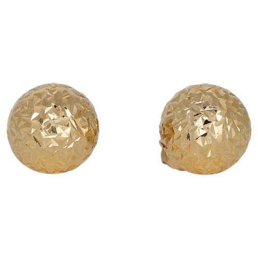 Stunning 18k Yellow Gold Round Earring For Sale