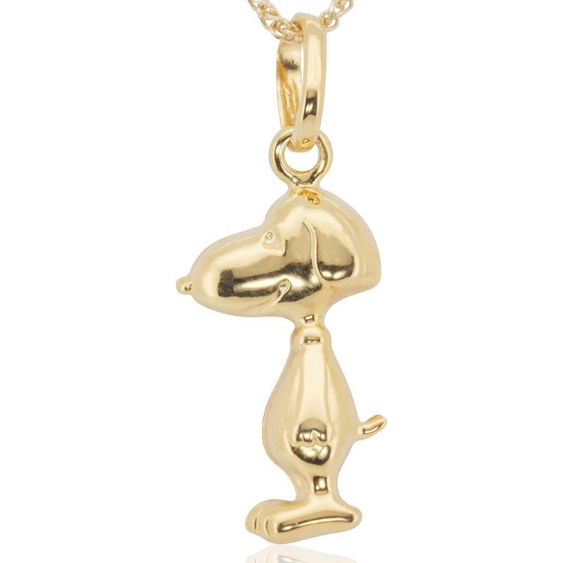 Stunning 18k Yellow Gold Snoopy Necklace and Pendant In New Condition In רמת גן, IL