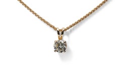 Stunning 18k Yellow Gold Solitaire Necklace w/ 0.9ct Natural Diamond GIA Cert