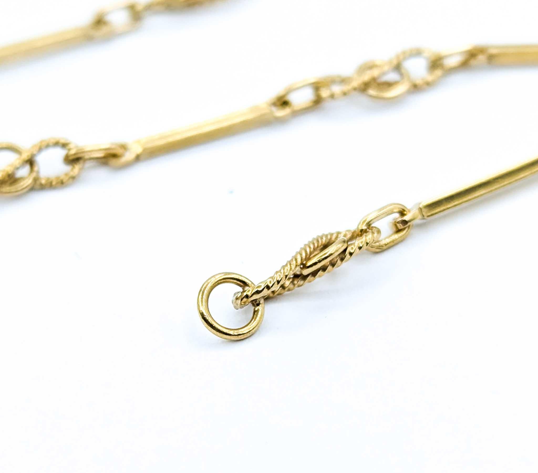 Stunning 18k Yellow Gold Vintage Necklace/FOB In Excellent Condition In Bloomington, MN