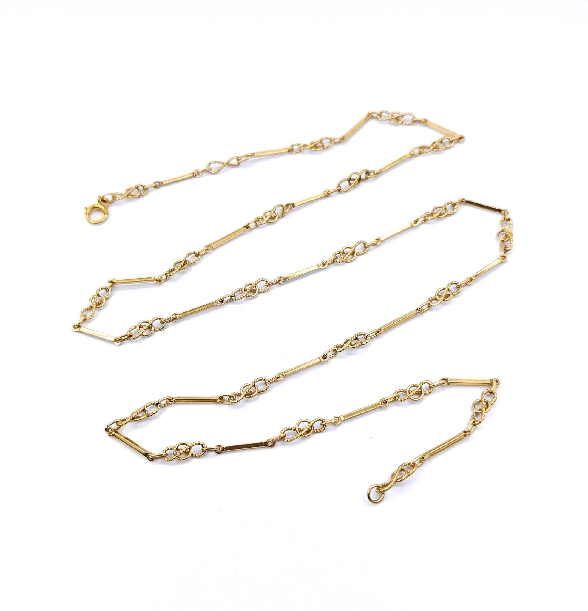 Women's or Men's Stunning 18k Yellow Gold Vintage Necklace/FOB