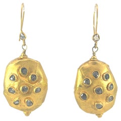 Stunning 18Kt gold and diamond drop earrings